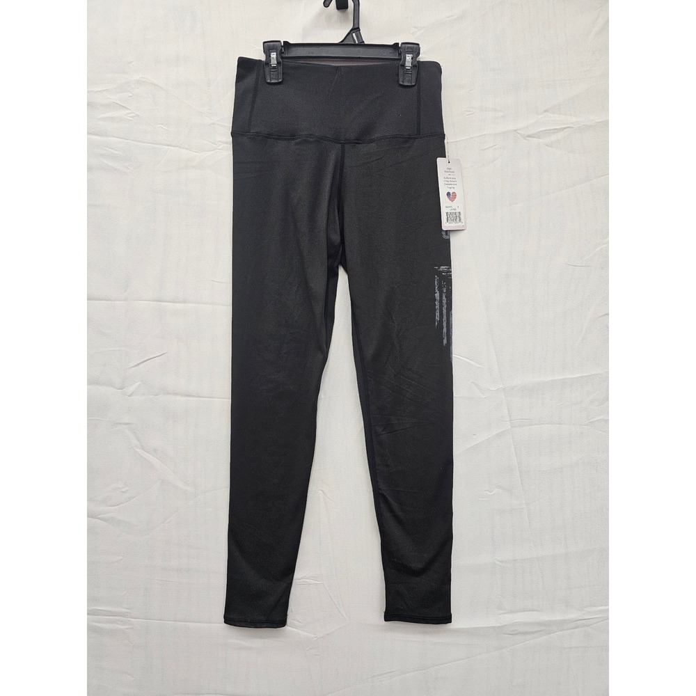 Collette Love Women Black USA Star High Waist Compression Leggings CL2447L Small